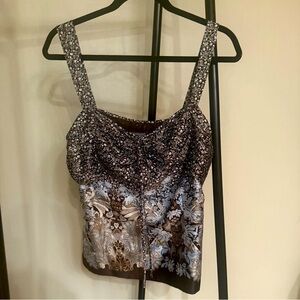 Ann Taylor Ruched Front Tie Tank Top